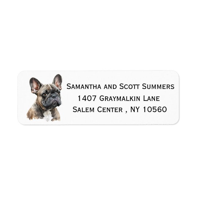 Watercolor Brindle French Bulldog  (Front)
