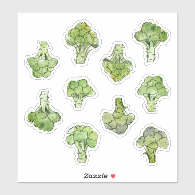Watercolor Broccoli (Sheet)