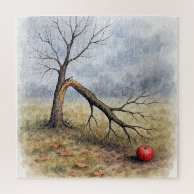 Watercolor Broken Apple Tree  Jigsaw Puzzle (Vertical)