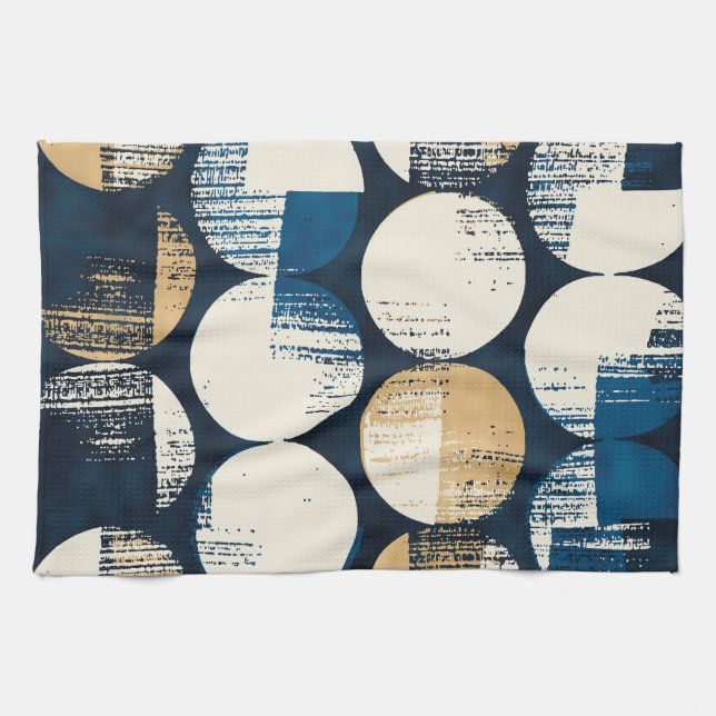 Watercolor Broken Dots, Dyed Effect. Tea Towel (Horizontal)