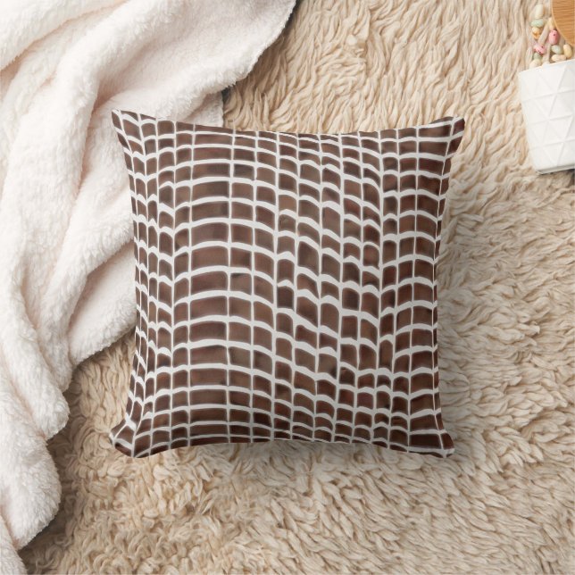 Watercolor brown geometric pattern cushion (Blanket)