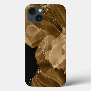 Watercolor Brown Gold Glitter iPhone / iPad case