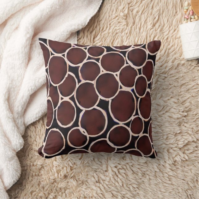 Watercolor brown overlapping circles cushion (Blanket)