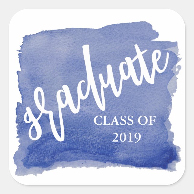 Watercolor Brush ⎥Graduate Personalised Sticker (Front)