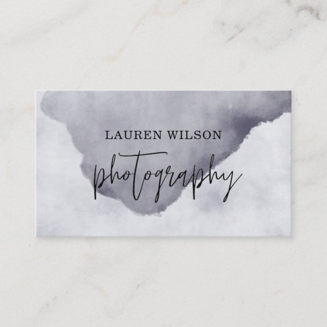 Watercolor Brush Minimalistic Business Card (Front)