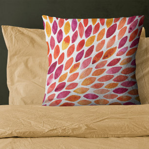 Watercolor brush stroke burst yellow and orange  cushion