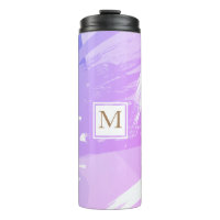 Watercolor Brush Stroke Monogram Thermal Tumbler