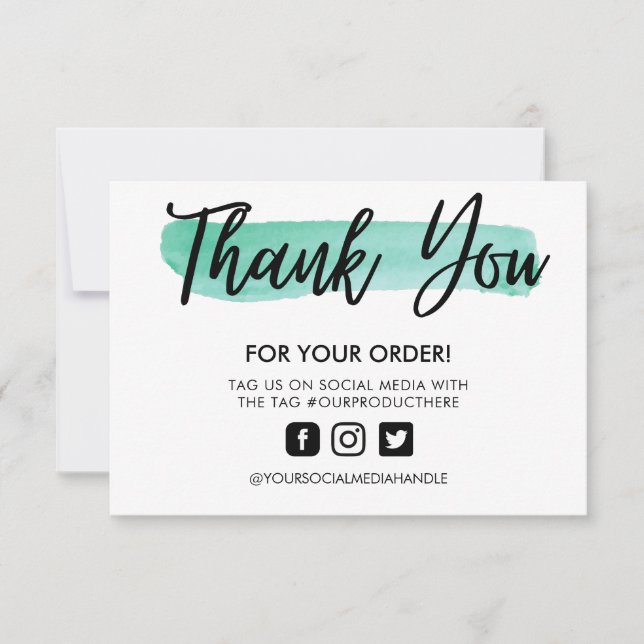 Watercolor Brush Stroke Thank you Media Insert (Front)