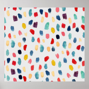 Watercolor Brush Strokes: Abstract Seamless. Poster