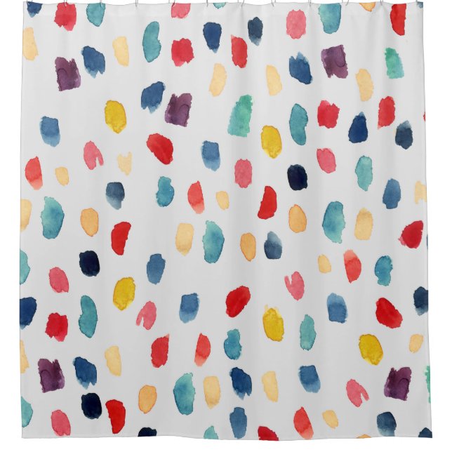 Watercolor Brush Strokes: Abstract Seamless. Shower Curtain (Front)