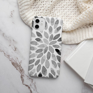 Watercolor brush strokes - black and white iPhone 13 case