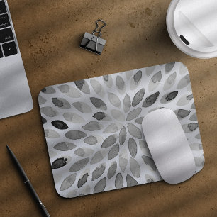 Watercolor brush strokes – black and white mouse pad