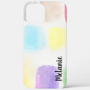 Watercolor Brush Strokes Colourful Rainbow iPhone 12 Pro Max Case