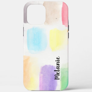 Watercolor Brush Strokes Colourful Rainbow iPhone 12 Pro Max Case