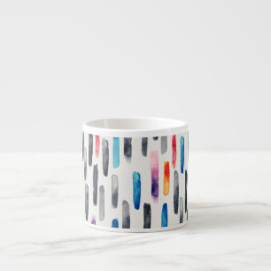 Watercolor brush strokes, colourful seamless patte espresso cup