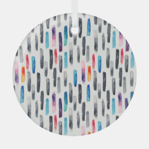 Watercolor brush strokes, colourful seamless patte glass tree decoration