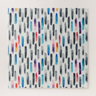 Watercolor brush strokes, colourful seamless patte jigsaw puzzle
