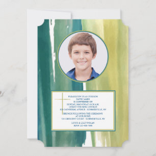 Watercolor Brush Strokes Photo Invitation