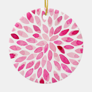 Watercolor brush strokes – pink palette ceramic tree decoration