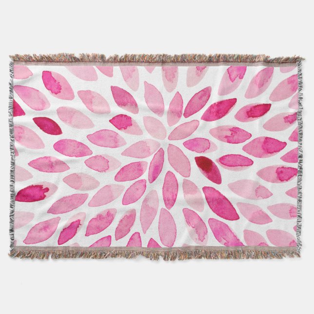 Watercolor brush strokes – pink palette throw blanket (Front)