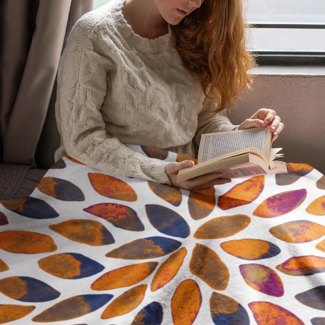 Watercolor brush strokes – rusty effect fleece blanket (Creator Uploaded)