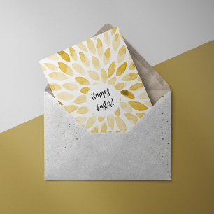 Watercolor brush strokes - yellow Easter Card