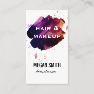 Watercolor brushed / Hair and Makeup Business Card