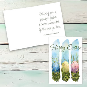 Watercolor Brushstroke Easter Egg Card