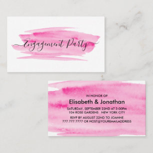 Watercolor Brushstroke Engagement Party Ticket