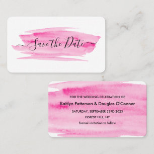 Watercolor Brushstroke Save The Date Card