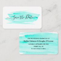 Watercolor Brushstroke Save The Date Card