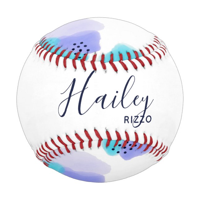 Watercolor Brushstrokes Baseball (Front)