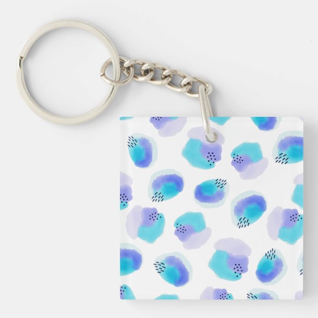 Watercolor Brushstrokes Keychain (Front)