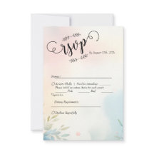 Watercolor Brushstrokes & Script: Minimalist RSVP