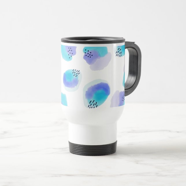 Watercolor Brushstrokes Travel Mug (Front Right)