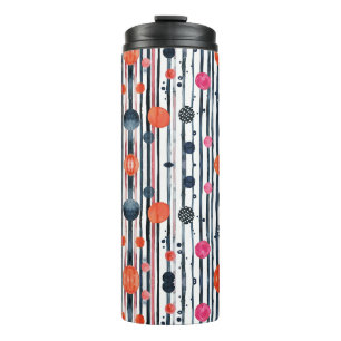 Watercolor bubbles and lines thermal tumbler