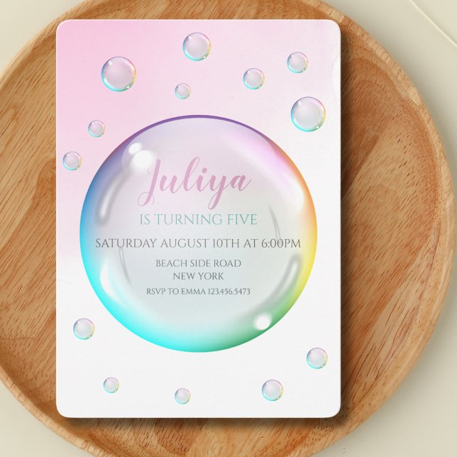 Watercolor bubbles Birthday Invitation (Creator Uploaded)