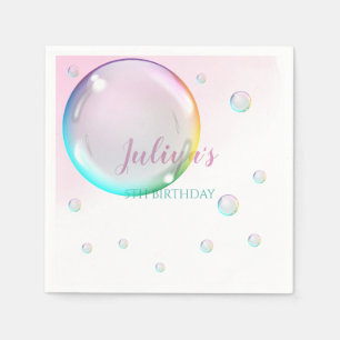 Watercolor bubbles Birthday Napkin