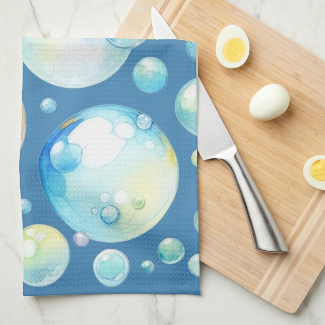 Watercolor Bubbles Kitchen Towel (Quarter Fold)