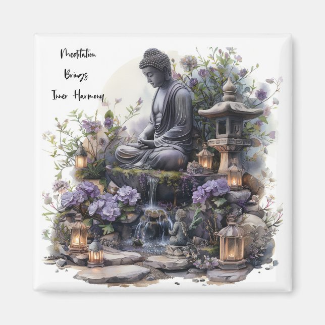 Watercolor Buddha Harmony Magnet (Front)