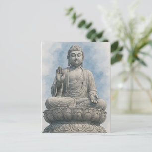 Watercolor Buddha Postcard – Zen Spiritual Art