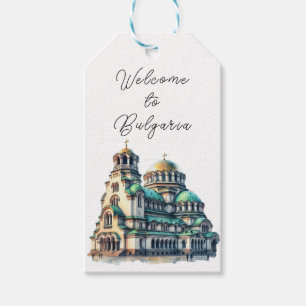 Watercolor Bulgaria Alexander Nevsky Welcome  Gift Tags