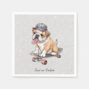 Watercolor Bulldog Napkins