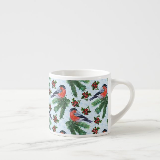 watercolor bullfinch espresso cup (Right)