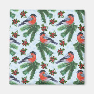 watercolor bullfinch magnet