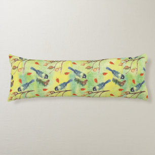 Watercolor Bullfinch,Watercolor Birds Body Cushion