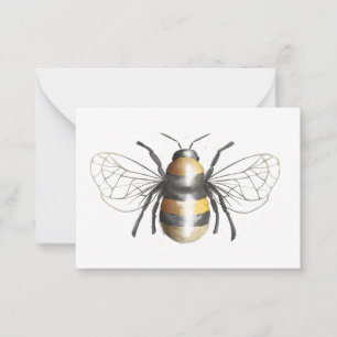 Watercolor Bumble Bee Flat Blank Card
