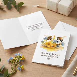 Watercolor Bumble Bee Garden Editable Mother's Day Card
