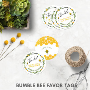 Watercolor Bumble Bee "Thanks for Bee-ing Here" 🐝 Favour Tags