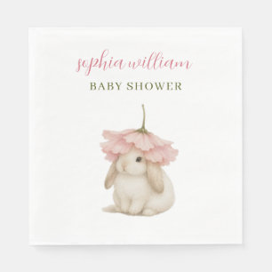 Watercolor Bunny Baby Shower Invitation Napkin